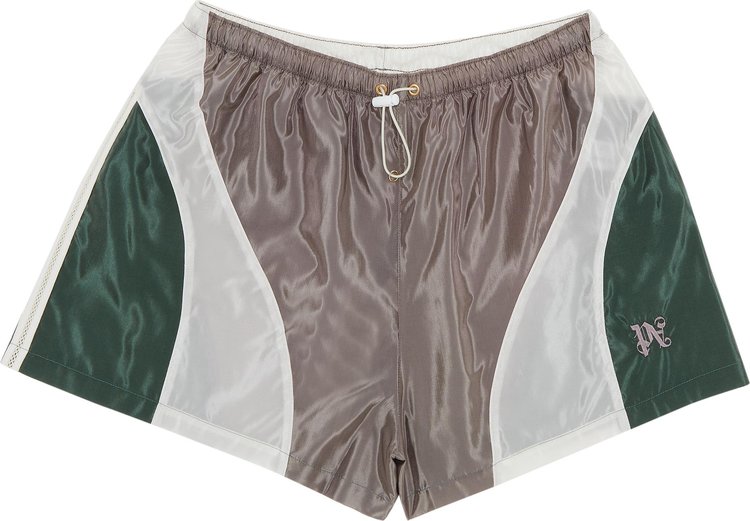 Palm Angels Monogram Colorblock Running Shorts 'Lilac/Multicolor'