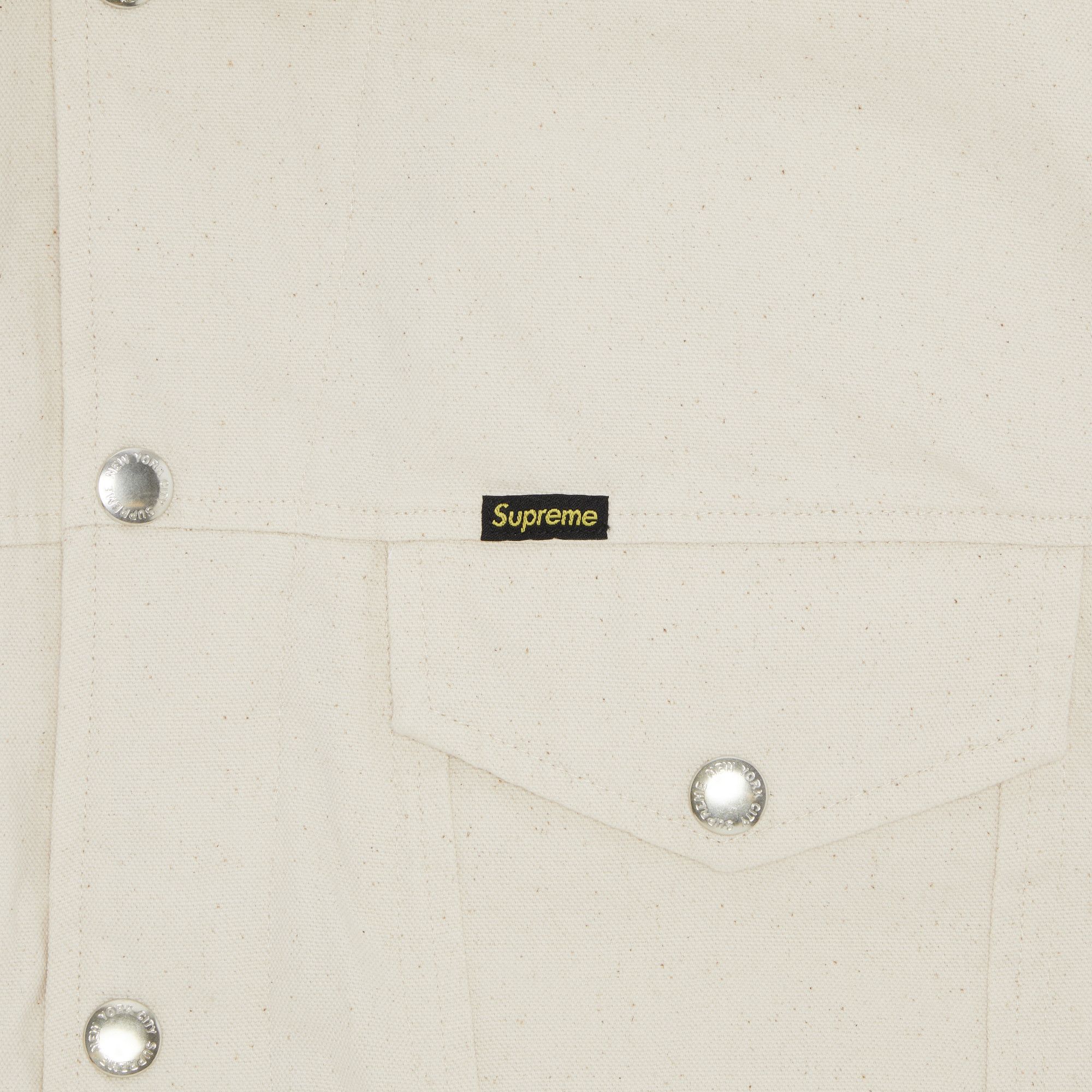 Buy Supreme x Schott Canvas Down Trucker Jacket 'Natural