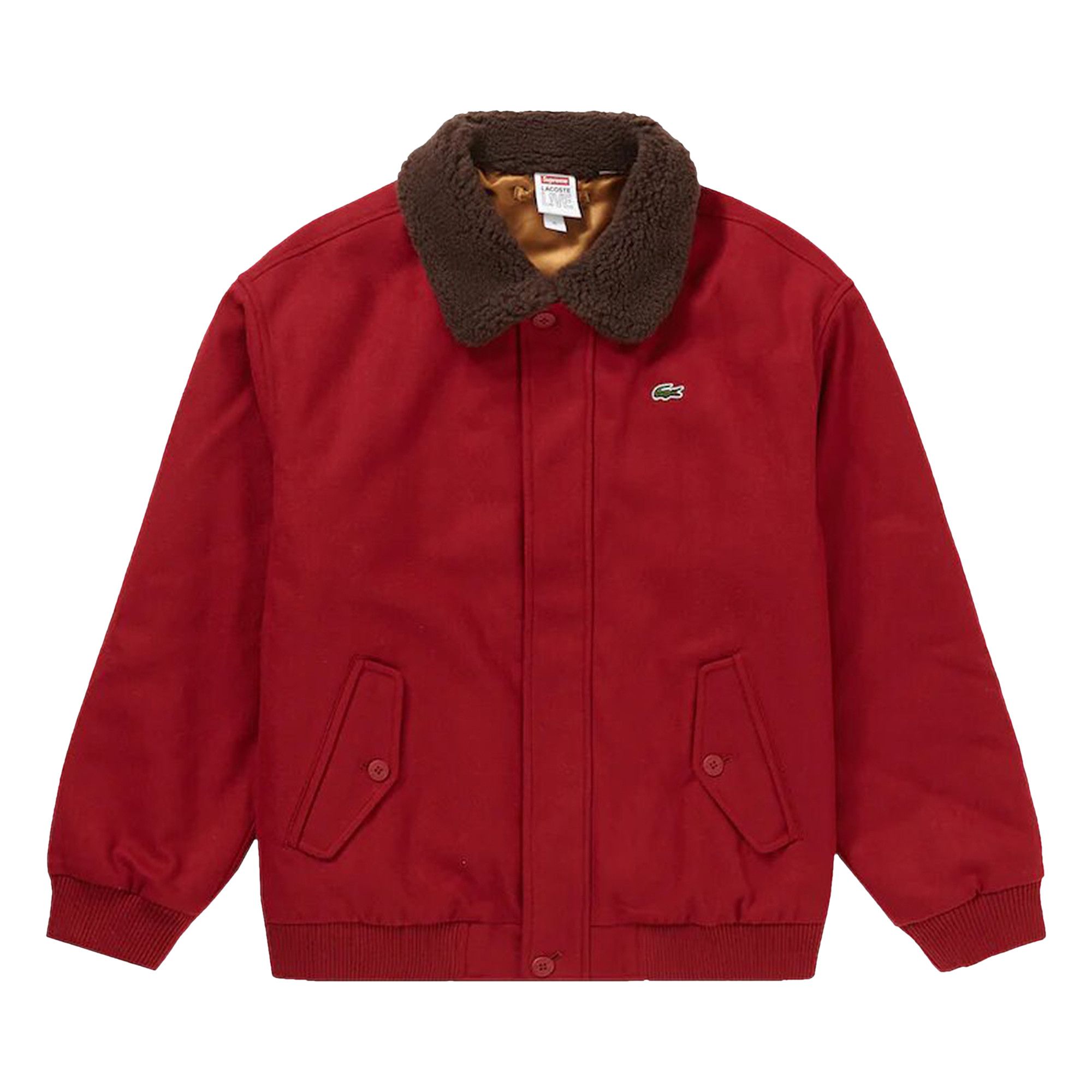 Buy Supreme x Lacoste Wool Bomber Jacket Red FW19J5 RED GOAT SA