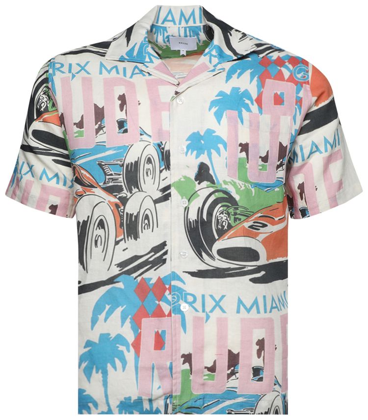 Rhude Linen Grand Prix Button Up Multicolor