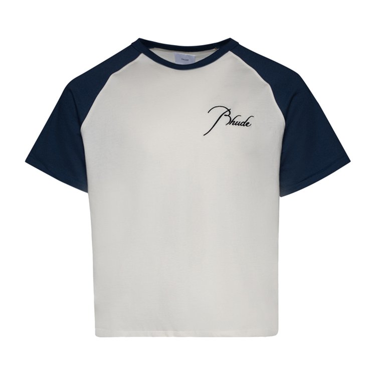 Rhude Raglan Tee Vintage WhiteVintage Midnight Blue