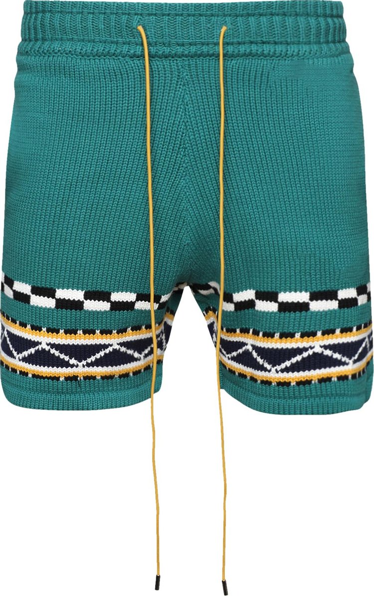 Rhude Bateau Knit Short 'Emerald/Creme/Navy'