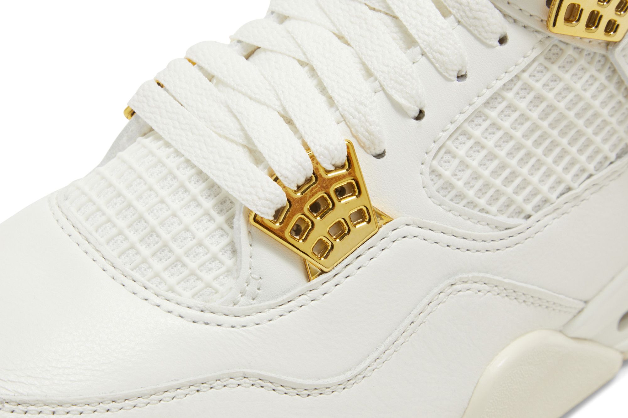 Jordan retro 4 white and gold top