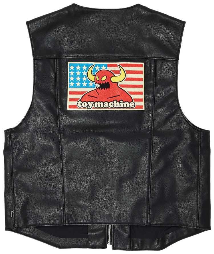 Supreme x Toy Machine Faux Leather Vest Black