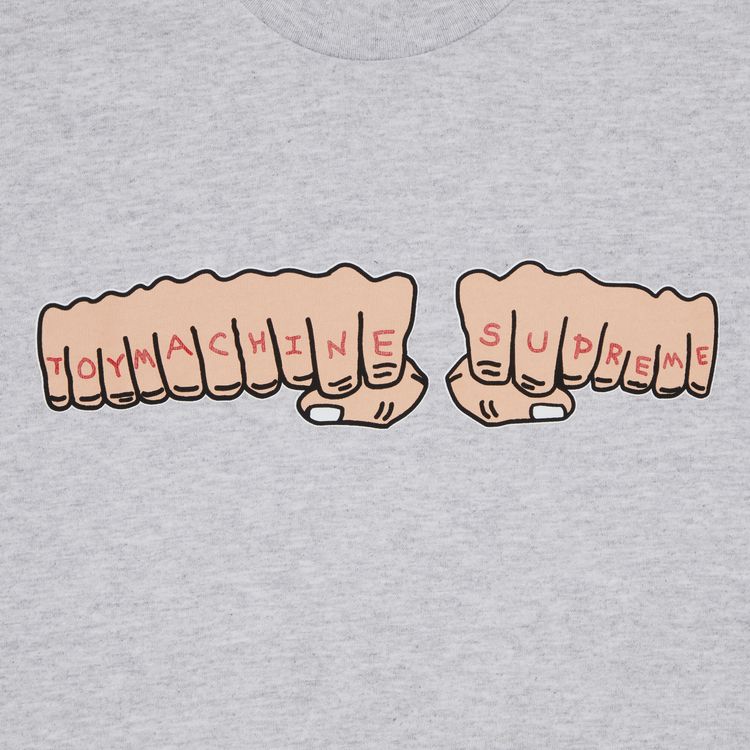 Supreme x Toy Machine Fist Tee Ash Grey