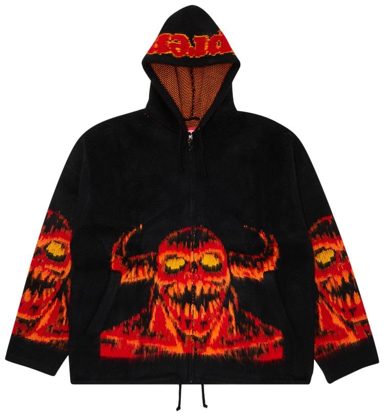 Supreme x Toy Machine Zip Up Hooded Sweatshirt Black