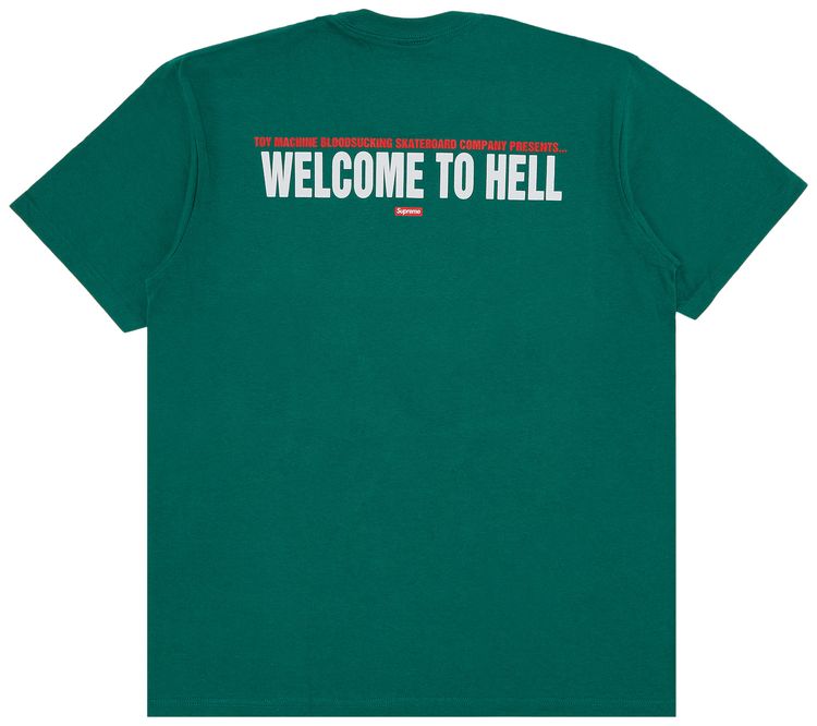 Supreme x Toy Machine Welcome To Hell Tee Light Pine