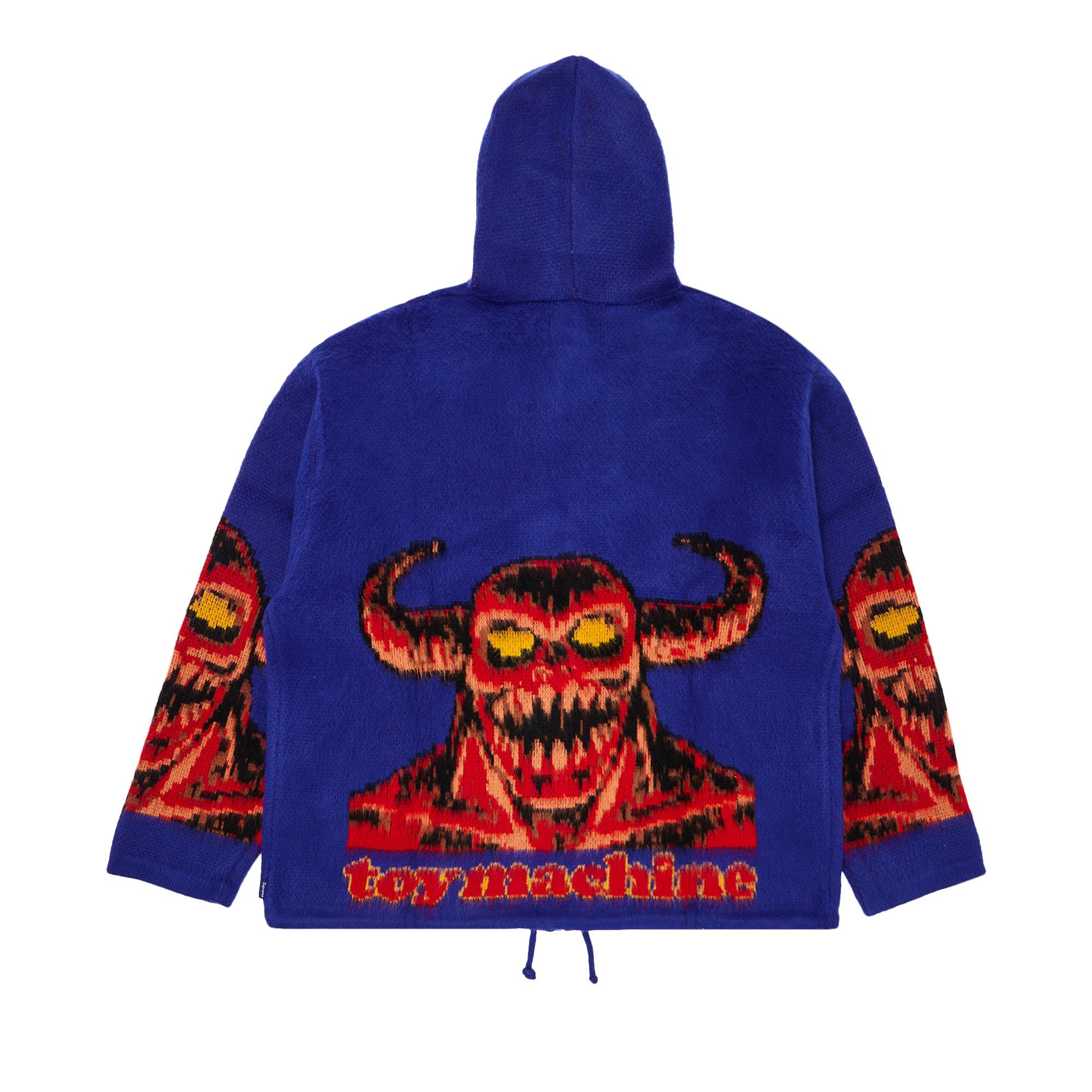 Size xl Supreme x Toy Machine Zip Up Hooded Sweatshirt 'Blue'