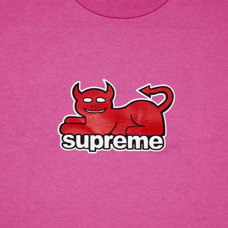 Supreme x Toy Machine Devil Cat Tee Fuchsia