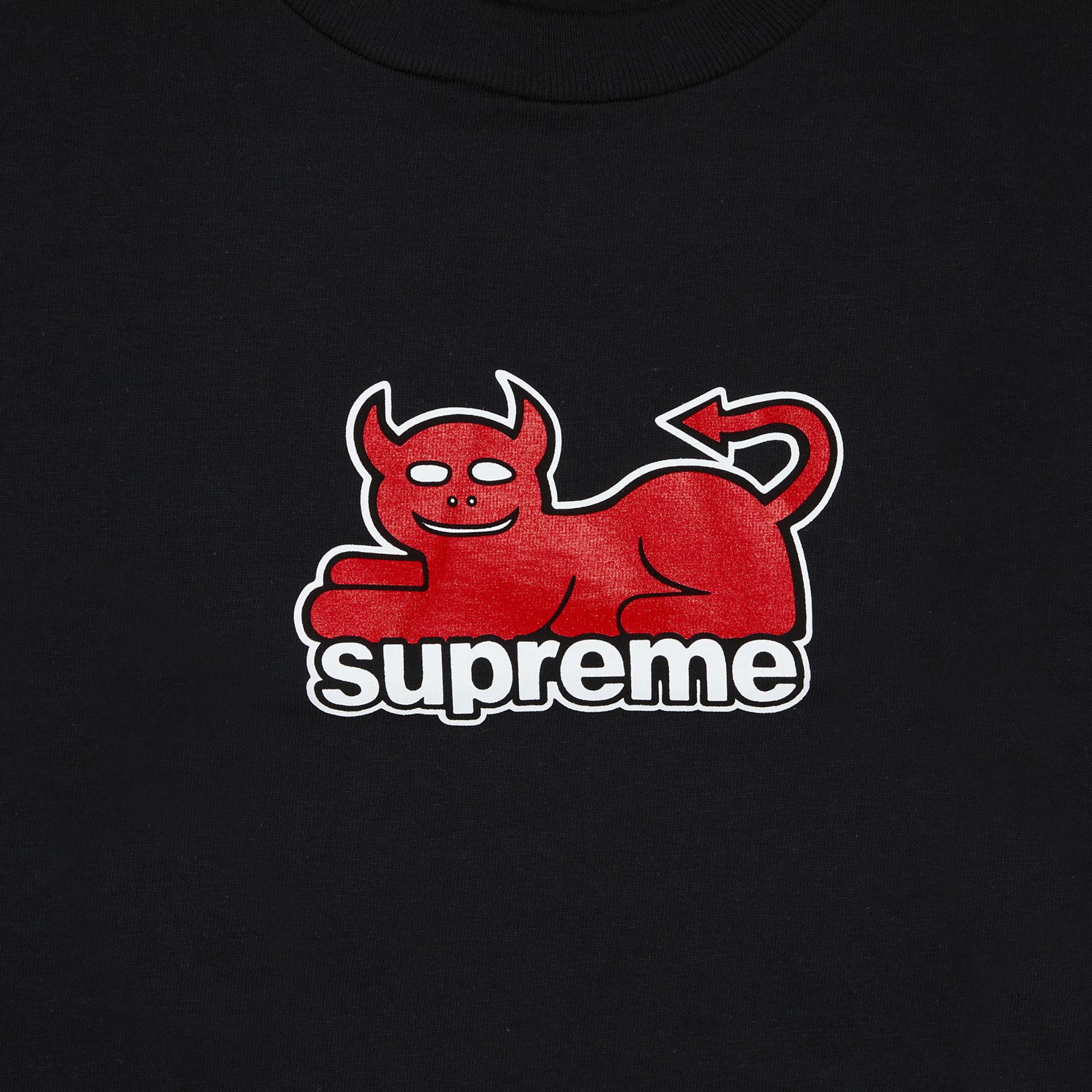 インポート・海外人気ブランド Devil Machine Toy x Supreme xxl Size Cat 'Black' Tee スケートボード