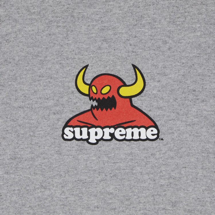 Supreme x Toy Machine Hooded Sweatshirt Heather Grey