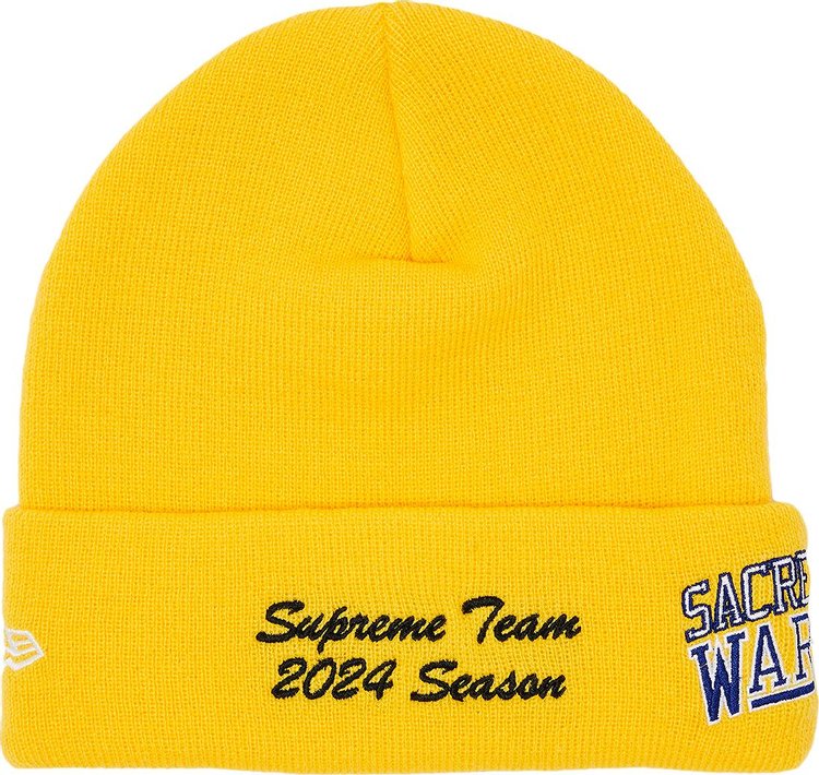 Supreme x New Era Salvation Beanie Gold