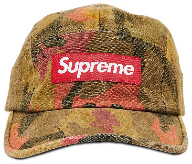 Supreme Washed Canvas Camp Cap Tan Camo