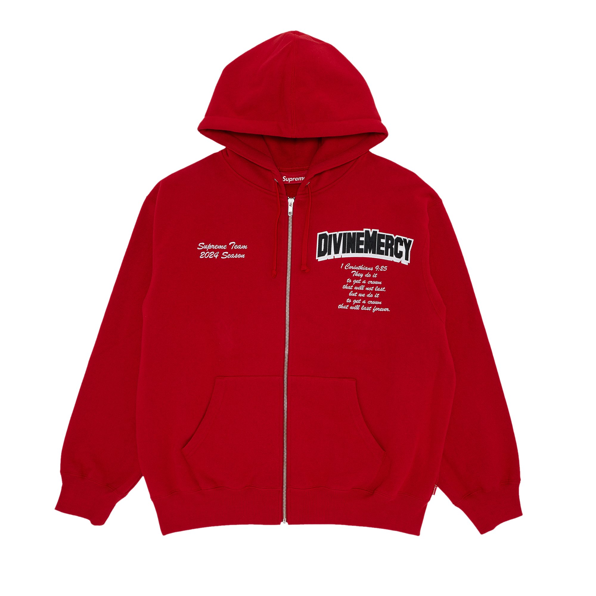 Buy Supreme Salvation Zip Up Hooded Sweatshirt 'Red' - SS24SW30