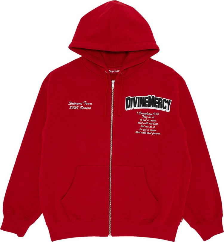 Supreme Salvation Zip Up Hooded Sweatshirt 'Red'