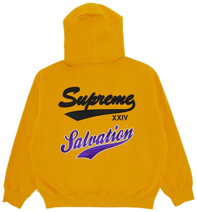 Supreme Salvation Zip Up Hooded Sweatshirt Gold