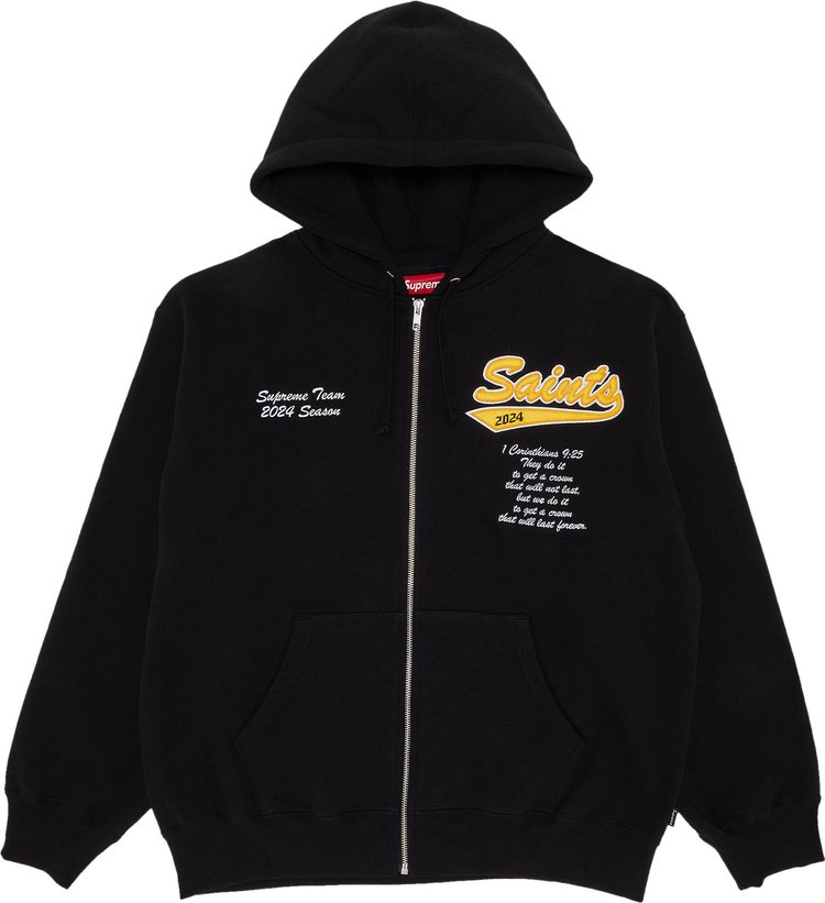 Supreme Salvation Zip Up Hooded Sweatshirt 'Black'