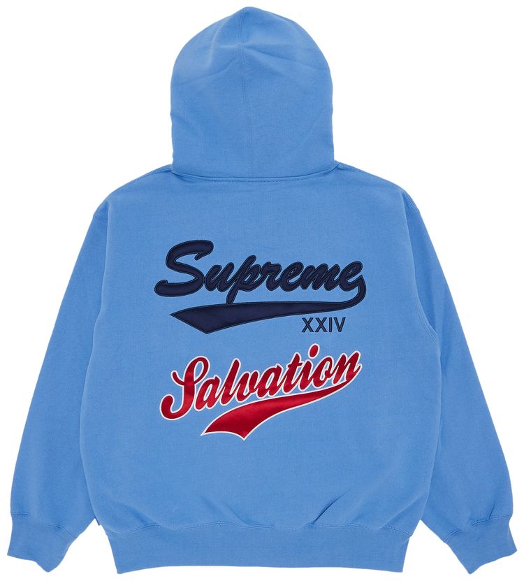 Supreme Salvation Zip Up Hooded Sweatshirt Light Blue