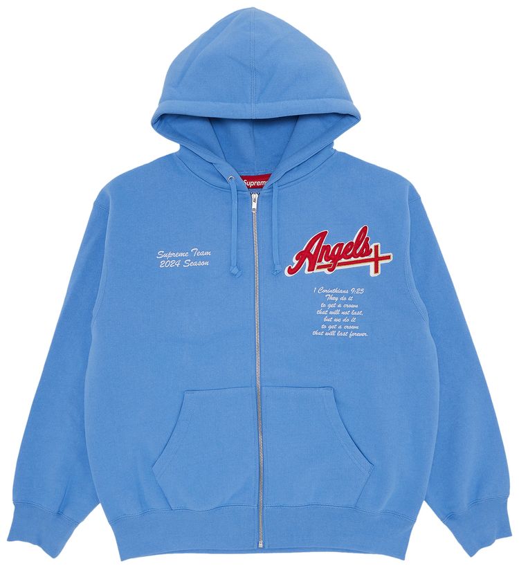 Supreme Salvation Zip Up Hooded Sweatshirt Light Blue