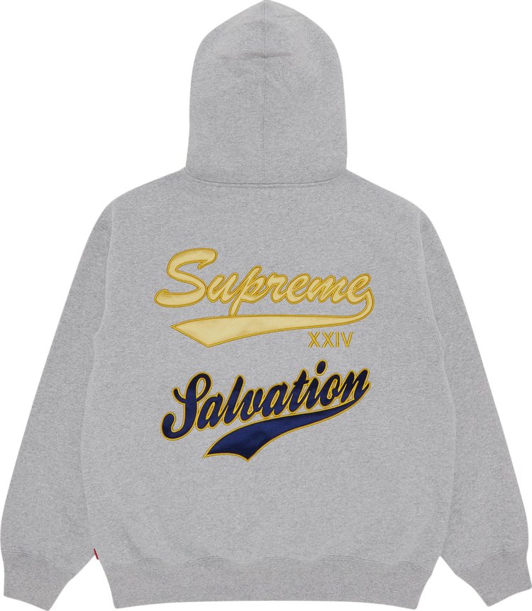 Supreme Salvation Zip Up Hooded Sweatshirt Heather Grey