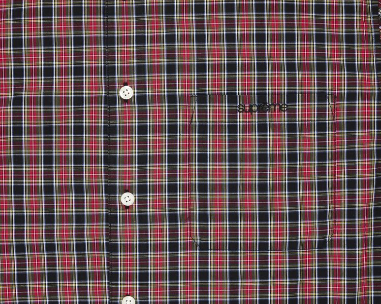 Supreme Loose Fit Mini Plaid Short Sleeve Shirt Black