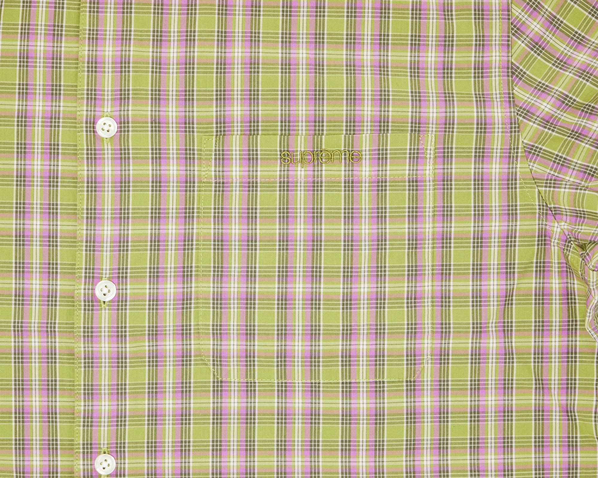 Buy Supreme Loose Fit Mini Plaid Short-Sleeve Shirt 'Green