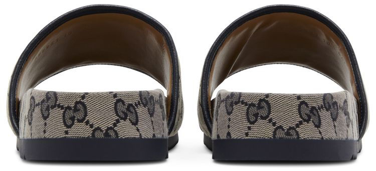 Gucci GG Slide Sandal Beige Blue Monogram