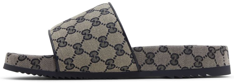 Gucci GG Slide Sandal Beige Blue Monogram