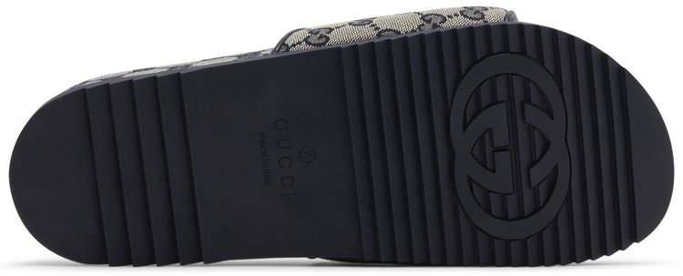 Gucci GG Slide Sandal Beige Blue Monogram