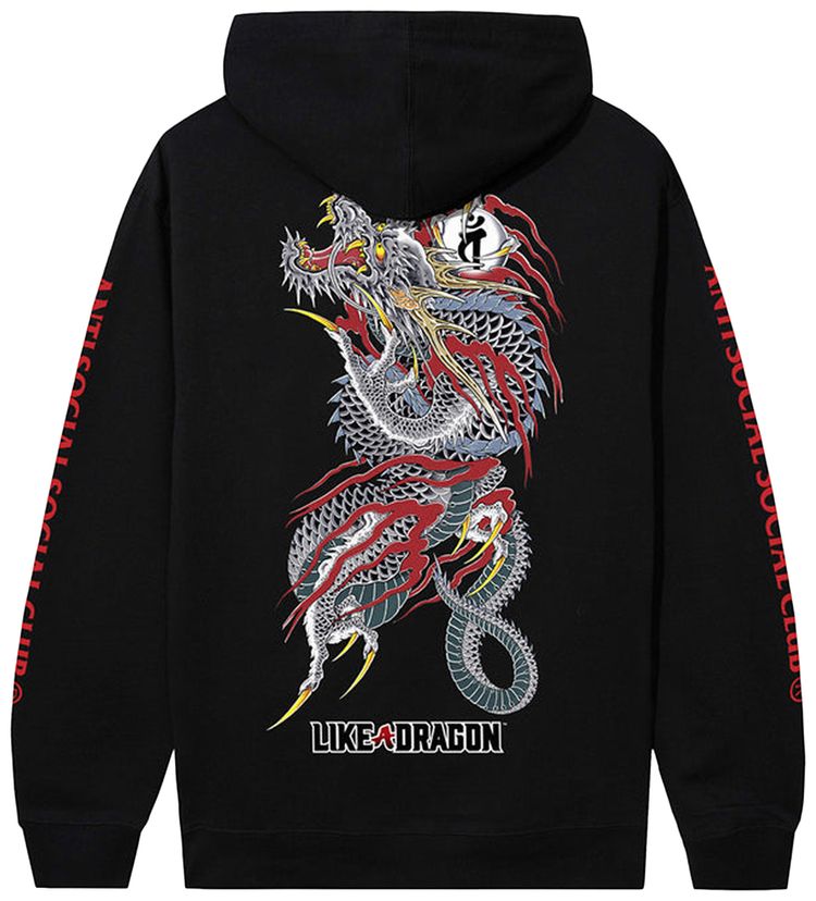 Anti Social Social Club x Like A Dragon Tattoo Hoodie Black