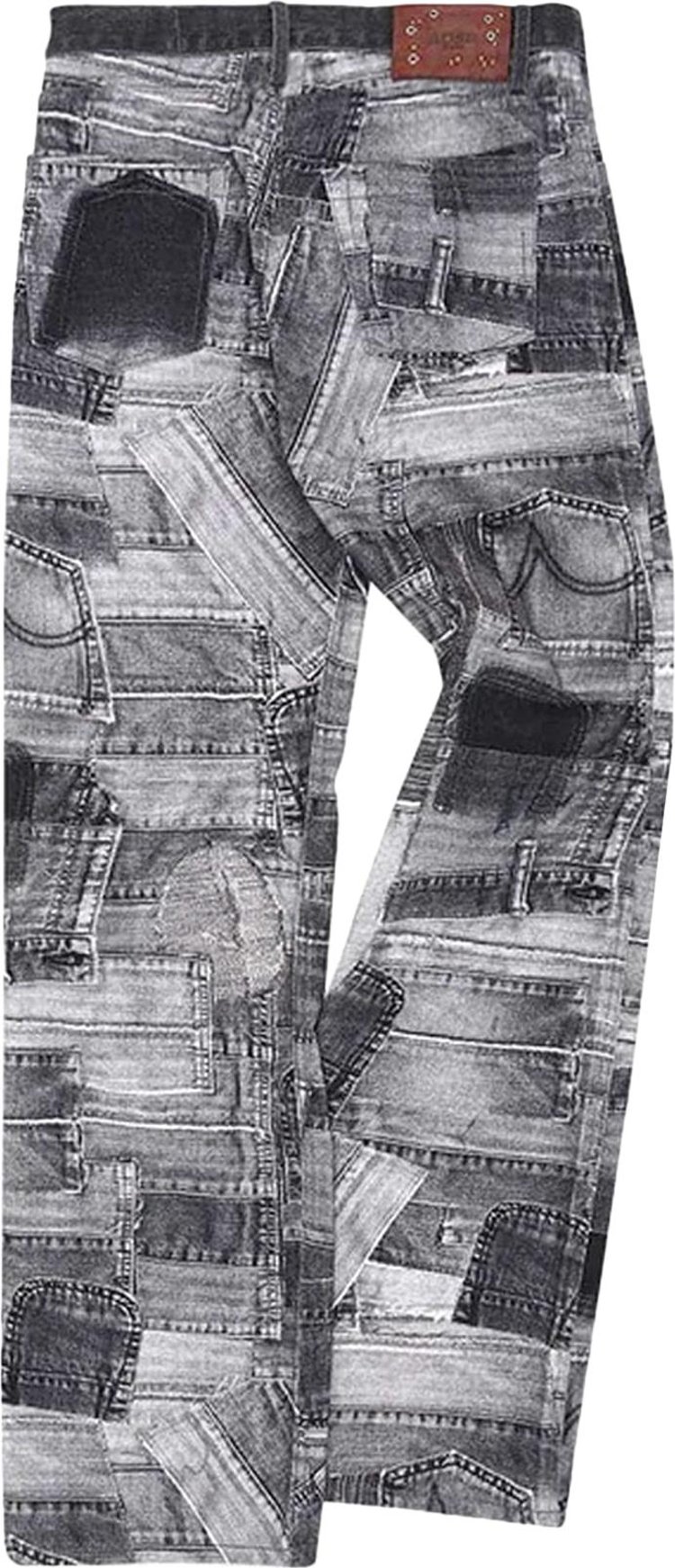 Andersson Bell BRNO Patchwork Printed Wide Jeans Black