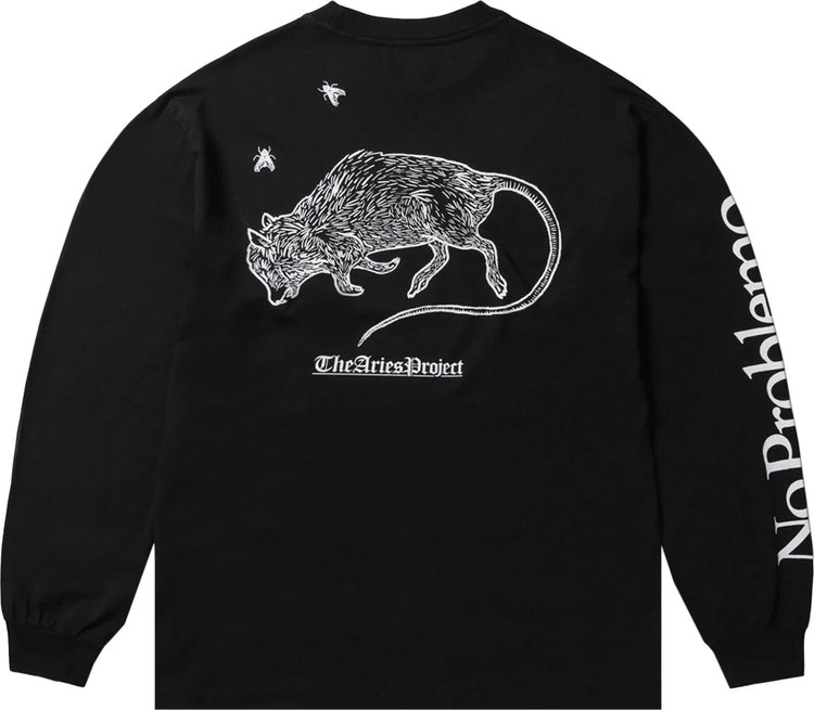 Aries Rat Long Sleeve Tee Black