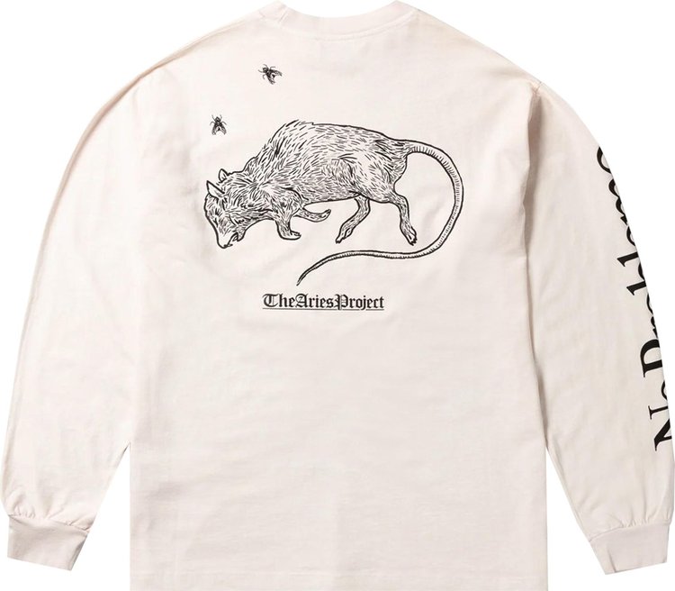 Aries Rat Long Sleeve Tee Pale Pink