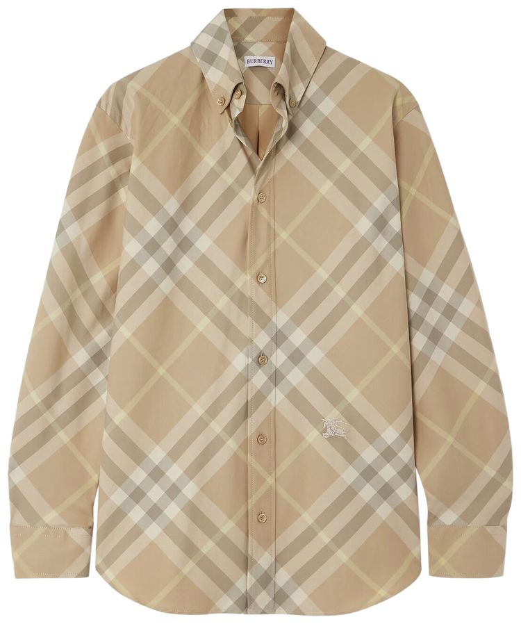 Burberry Long Sleeve Shirt Flax Check