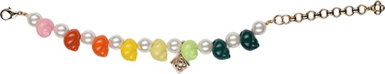 Casablanca Gold Plated Shell And Pearl Bracelet 'Gold/Gradient'
