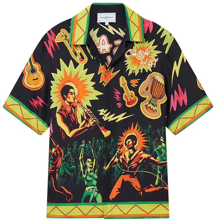 Casablanca Cuban Collar Short Sleeve Shirt Music For The People