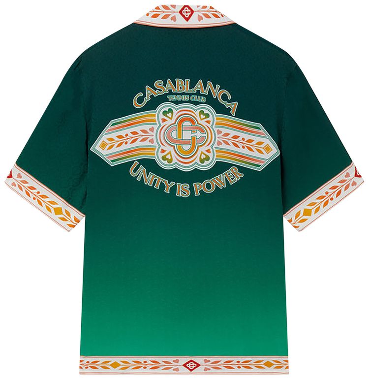 Casablanca Cuban Collar Short Sleeve Shirt Unity Is Power