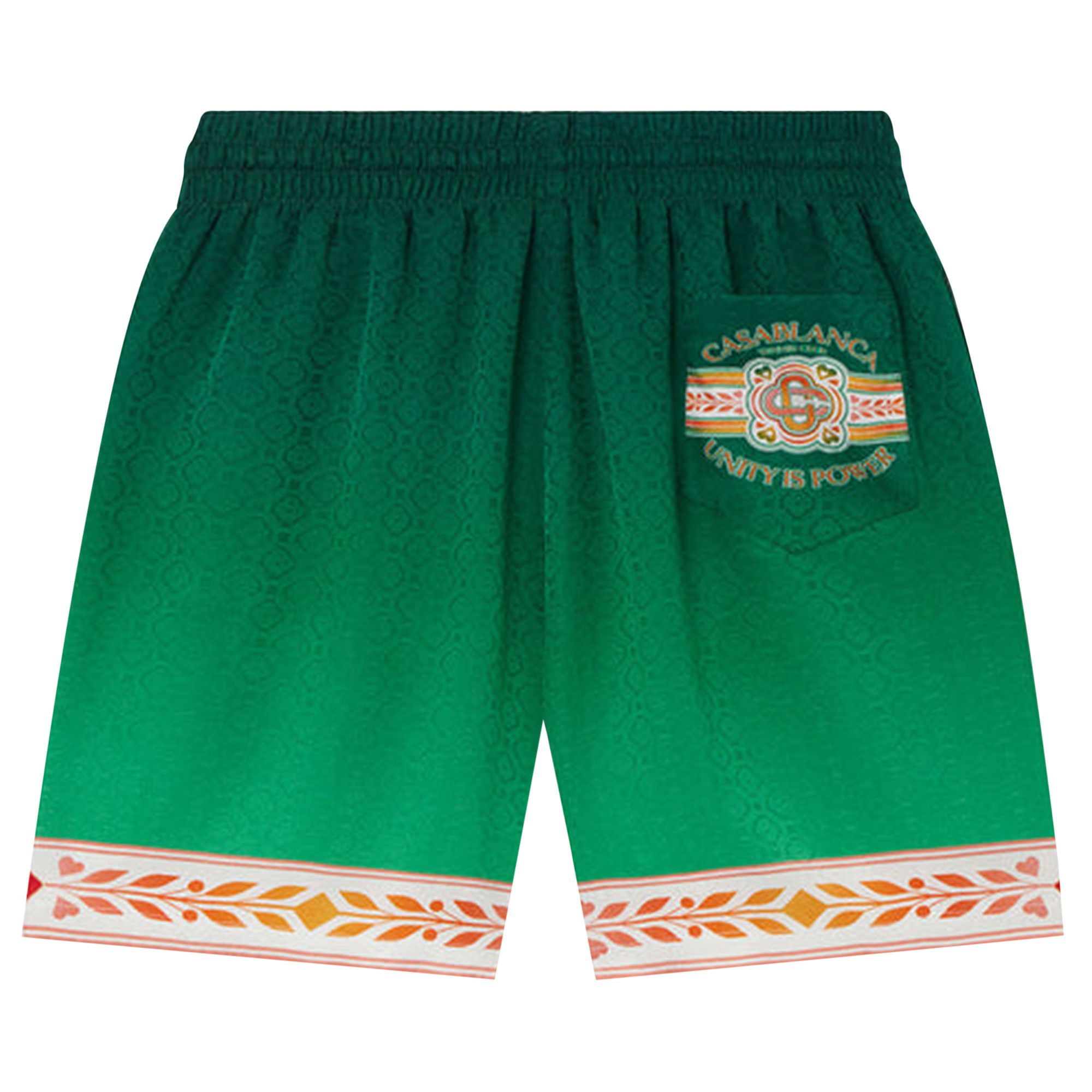 Buy Casablanca Silk Shorts With Drawstring 'Unity Is Power
