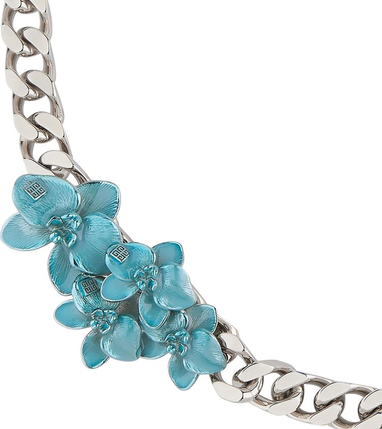 Givenchy Orchid Chain Necklace Mineral Blue