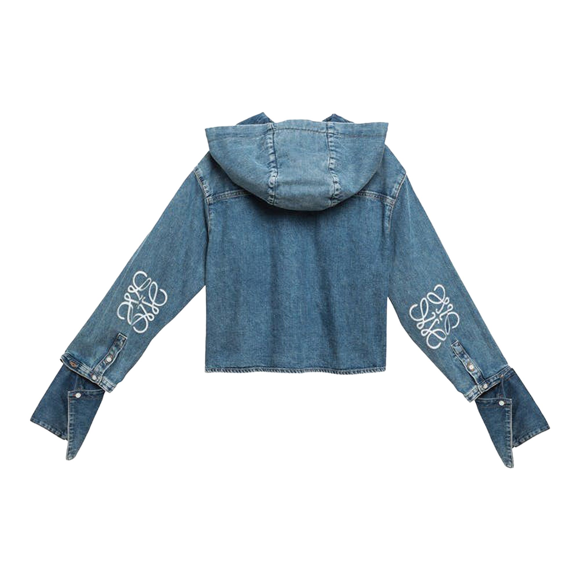Buy Loewe Cropped Hooded Shirt 'Jeans Blue' - S359Y13X63