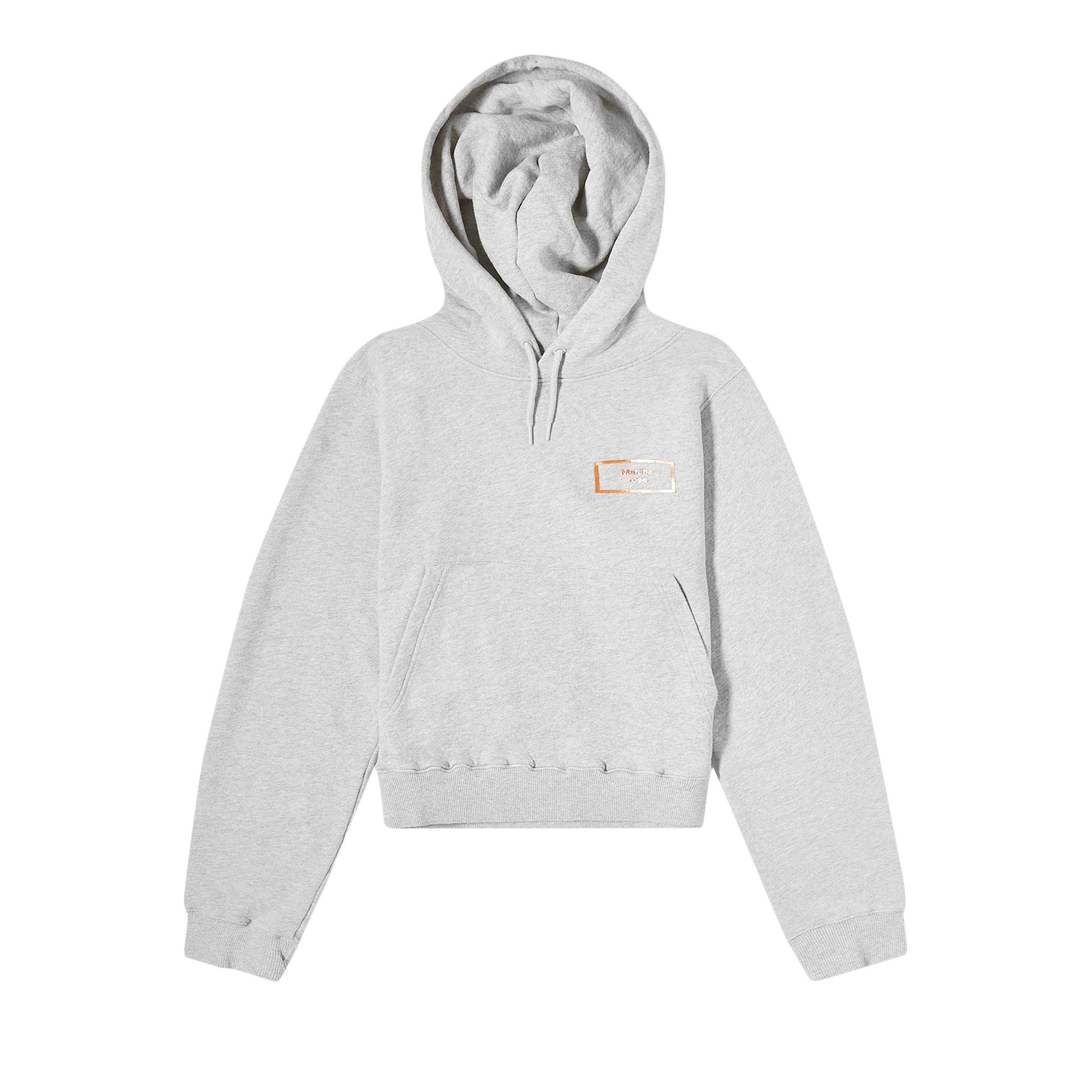 Buy Martine Rose Shrunken Hoodie 'Grey Marl/Box Logo' - CMRSS24