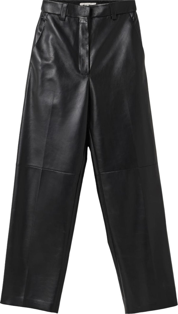 Miu Miu Leather Pants Black