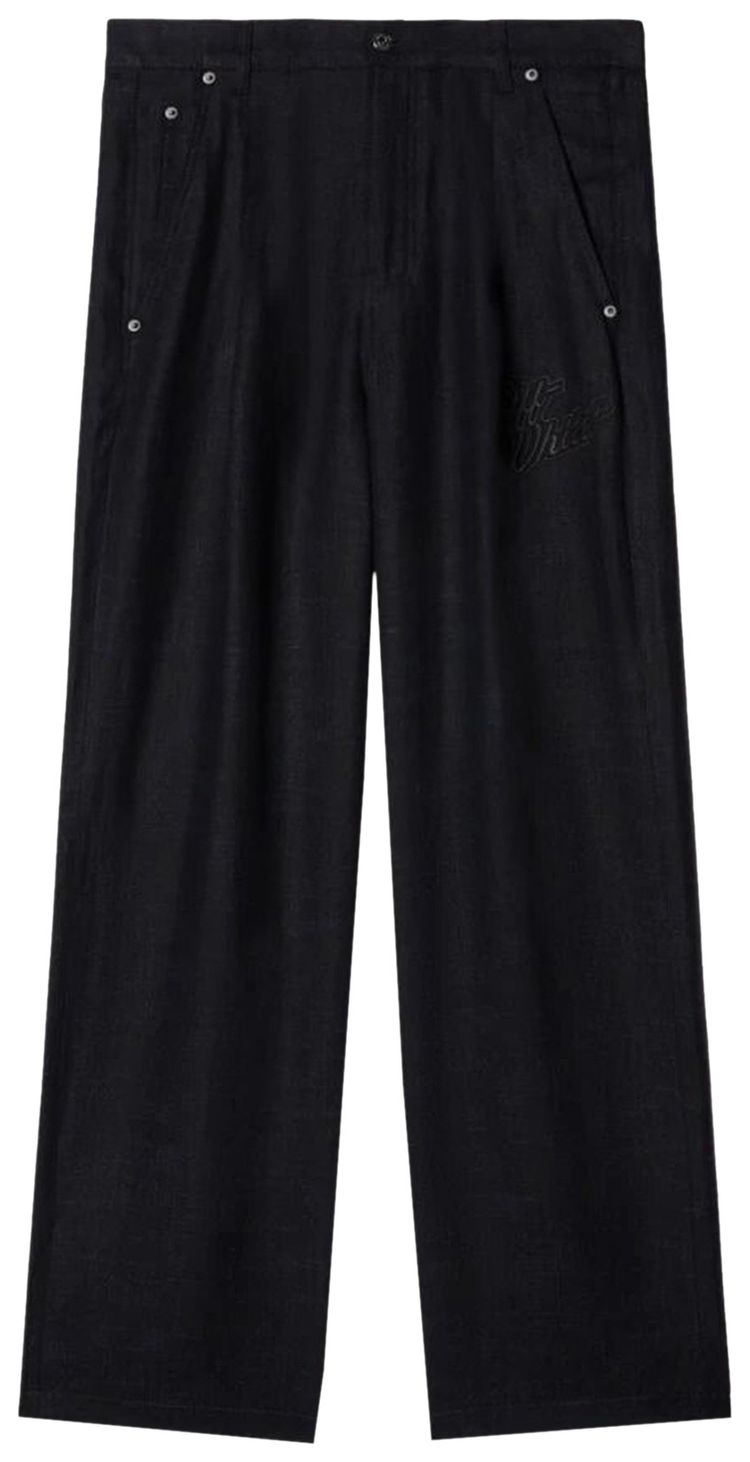 Off White Wide Leg Trousers Black