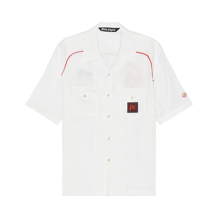 Palm Angels Bowling Shirt 'Off White/Red'