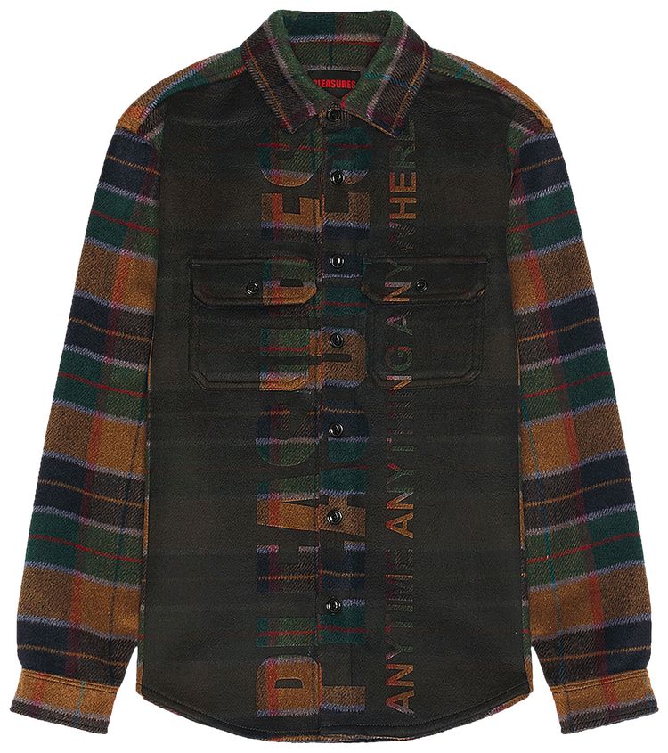 Pleasures Anytime Work Shirt Olive