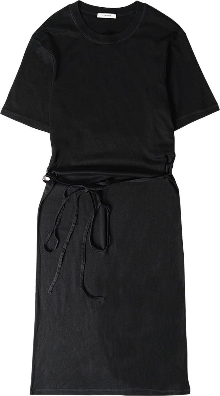 Lemaire Belted Rib T-Shirt Dress 'Black'