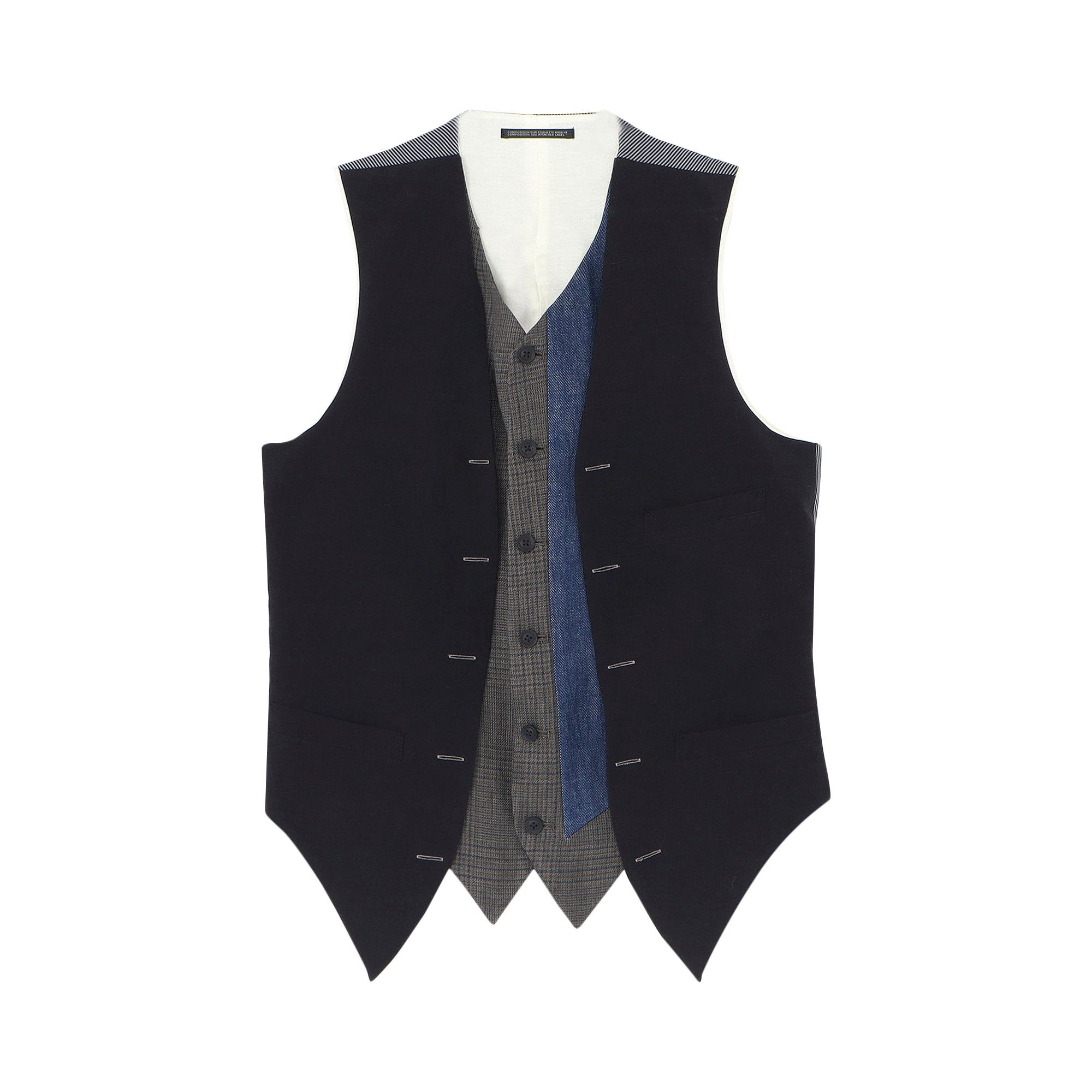 Buy Yohji Yamamoto Pour Homme I-Double Switching Vest 'Black' - HS