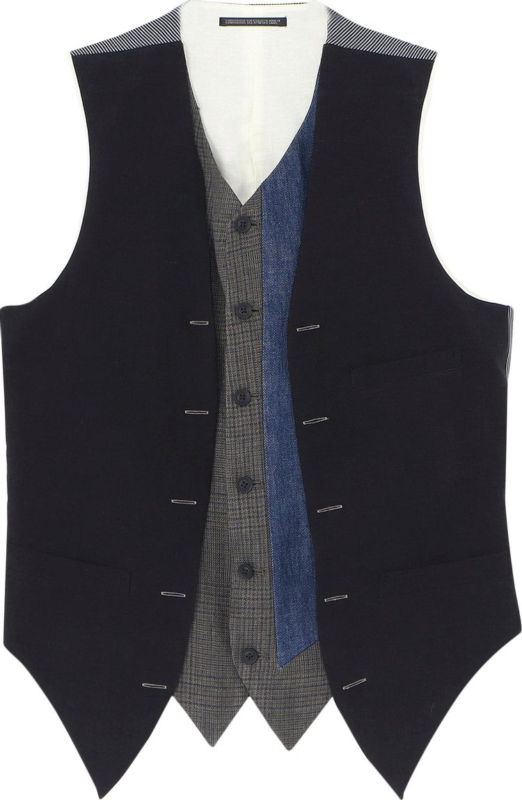 Yohji Yamamoto Pour Homme I Double Switching Vest Black