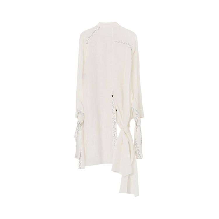 Yohji Yamamoto Pour Homme Linen Gathered Hem Shirt Off White
