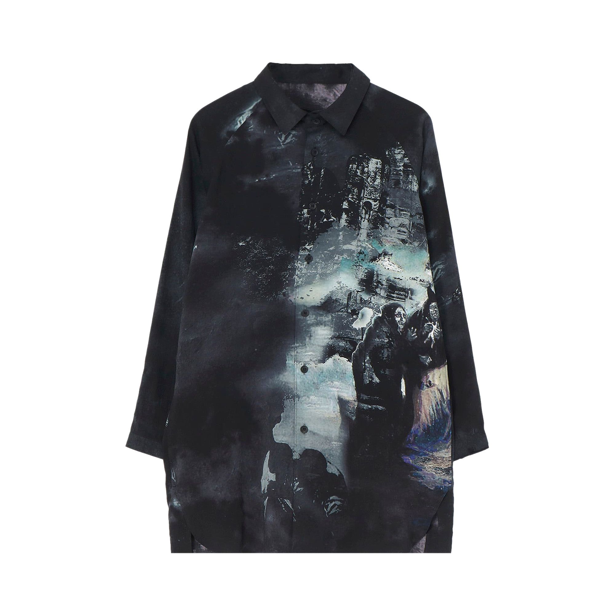 Buy Yohji Yamamoto Pour Homme Side Print Gusset Shirt 'Black' - HS
